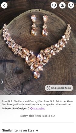 Rose Gold Jewelry Set With Earrings