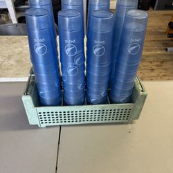 Lot Of 76 Pepsi Plastic Cups And Holder. 