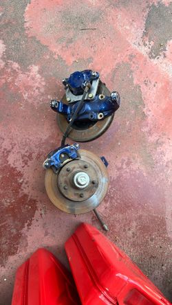 Tri-five Chevy Disc Brake Spindle Rotors And Caliper