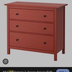 Red 3-drawer dresser From IKEA 