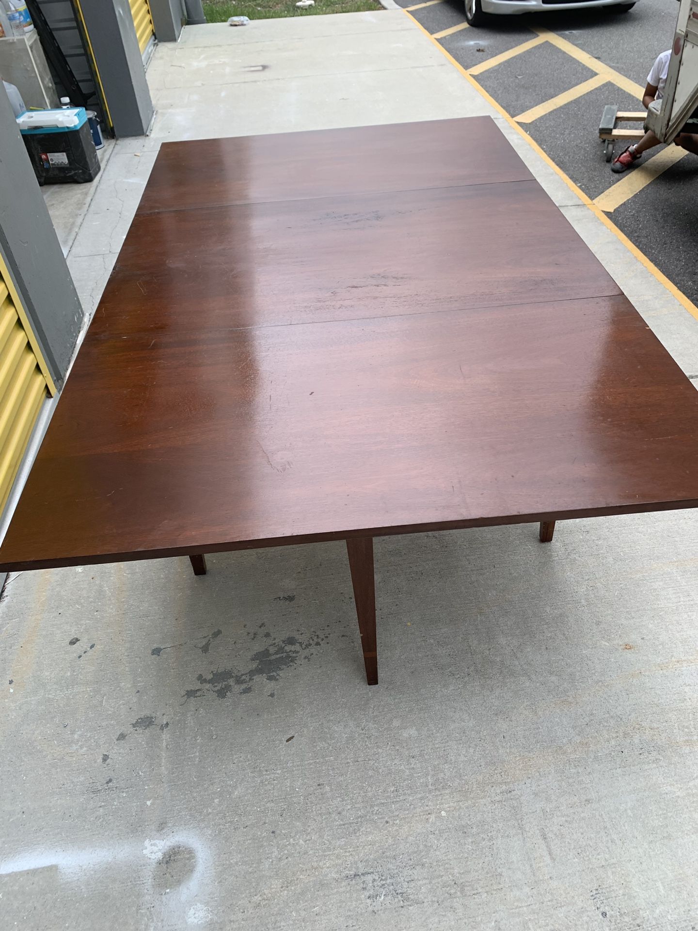 All wood antique dining table can be used for many different projects