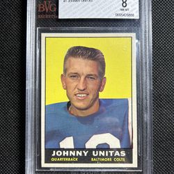 1961 Topps #1 John Unitas Bgs bvg 8 Baltimore Colts HOF University of Louisville