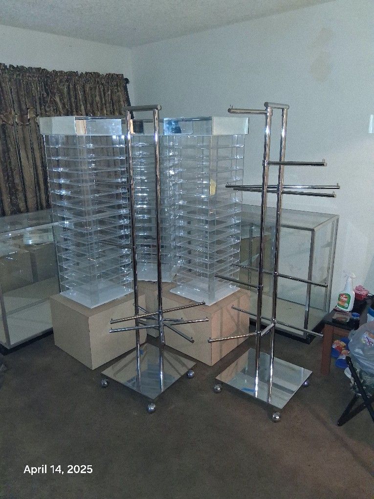 Clothing/lingerie DISPLAY RACKS with Multiple Adjustable Arms That Can Be Positioned Anywhere You Choose