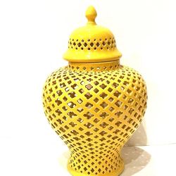Asian Style Latticework Ginger Jar