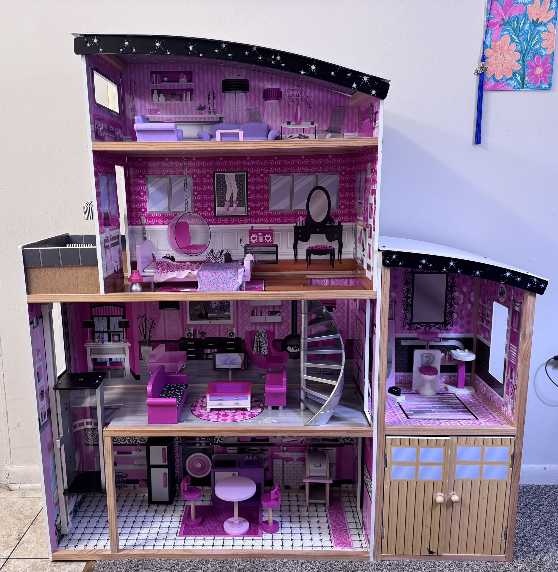 Doll House With Mini Furniture