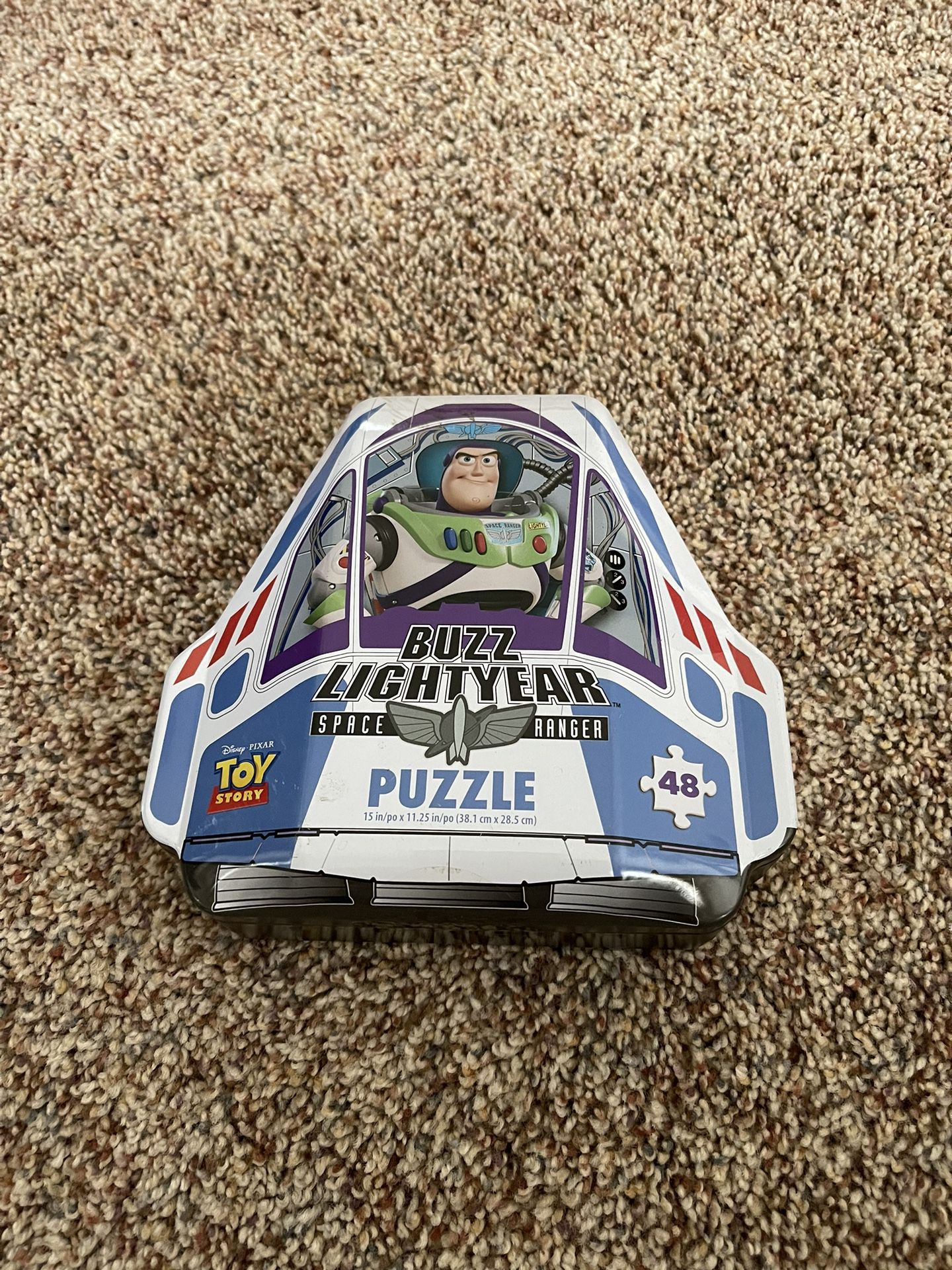 Disney Pixar Toy Story 4 shaped buzz light year tin with 48 pc puzzle