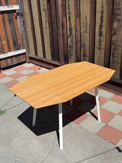 Ikea drop leaf table bamboo/white