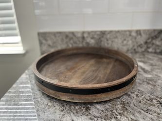 Lazy Susan Wood Large Round Spinning Tray