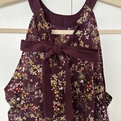 Purple Floral Halter Dress (small)