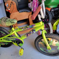 Ninja Turtle Kids Bike With Training Wheels And Helmet