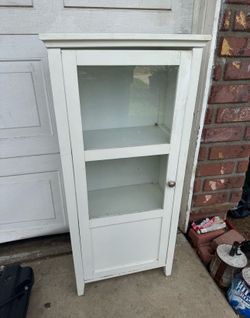 White cabinet tall 44" wide 20" depth 11"