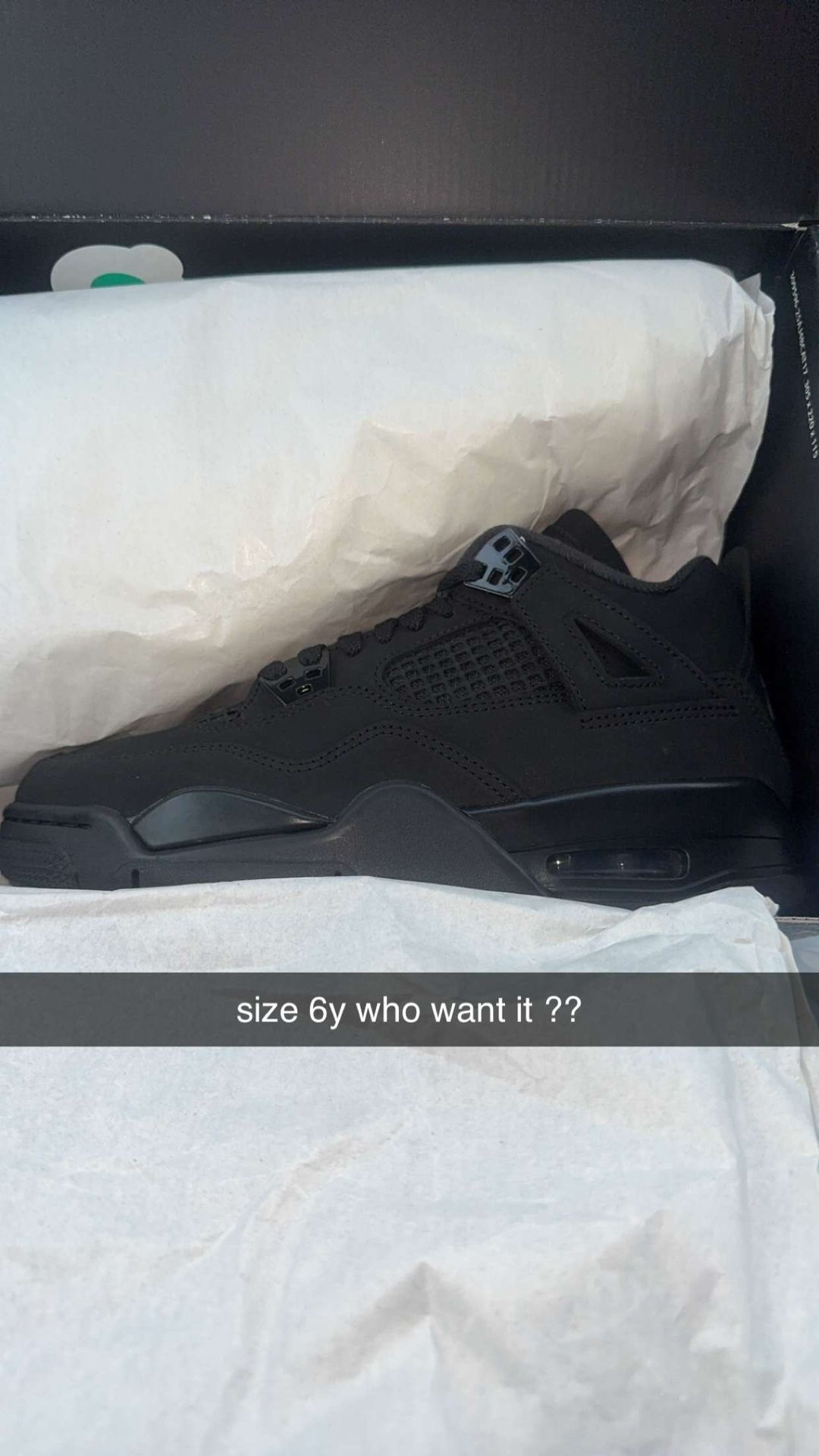 Jordan Retro 4 Black Cats size 6y (GS)