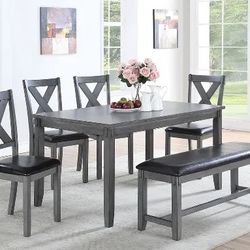 6 PCS Jelanea Dining table set-available in 2 colors Now 498.00 Free Delivery 🚚 