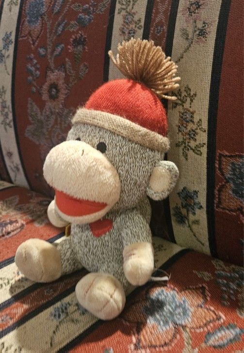 BUILD-A-BEAR SMALLFRYS SITTING POSITION BROWN SOCK MONKEY STUFFED PLUSH TOY
