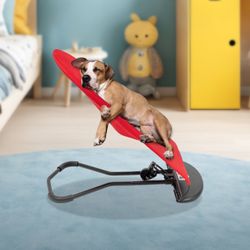 Red Pet Lounger Rocker with Metal Frame