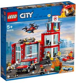 LEGO City Fire Station 60215 Fire Rescue Tower Building Set with Emergency Vehicle Toys Includes Firefighter Minifigures for Creative Play (509 Pieces