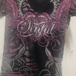 Sinful/Affliction Women's/Juniors Top Size Small (Medium)