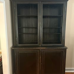 Restoration Hardware Black Distressed Hutch