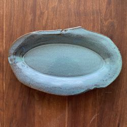 Handmade Ceramic Serving Dish Bowl Platter Teal Green Blue