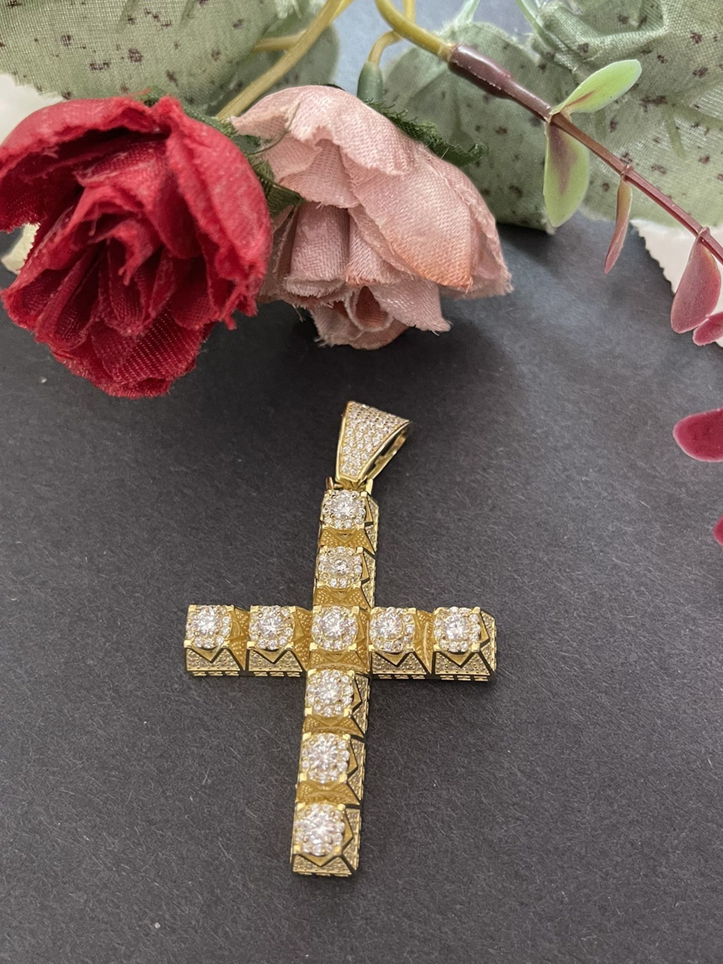 Sterling Silver Cross Pendant With 18k Overlay