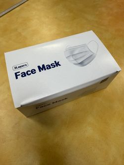 Face Mask White 50 Pack 3 Ply