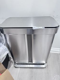 Simplehuman 58L Step Dual Trashcan - With Recycle
