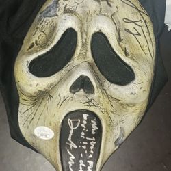 Jenna Ortega ,dermot Mulroy Signed Ghostface Mask 