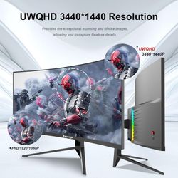 Monitor Gaming 34 Inch Ultrawide Curved, brand new
