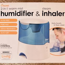 Crane 2 In 1 Warm Mist Humidifier & Inhaler 