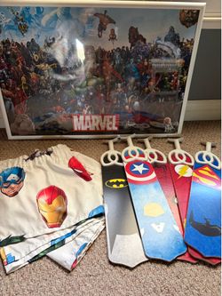 Marvel Poster/fan blades/ curtain valance