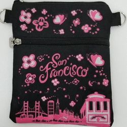 Black and Pink Pouch Bag