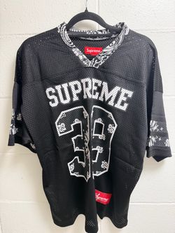 Supreme Mesh Bandana Football Jersey Black Size Small