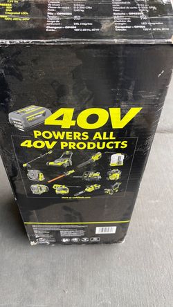 Ryobi 40 V H trimmer comes with battery and charger