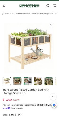 Transparent Raised Garden Bed with Storage Shelf-GF51