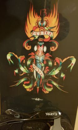 BURTON CANYON SNOWBOARD SIZE 163 CM WITH UNION L/XL BINDING - REMOVED