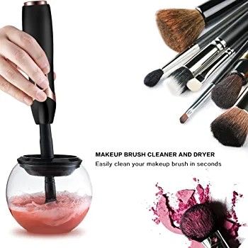 BNIB Makeup Brush Cleaner & Dryer Machine USB, 8 Collars 3 Speeds Best Electric Cleaning Solution Tool-Electric Automated Brush Cleaner Spinner with C