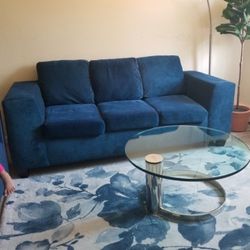  🛋️ Blue Velvet Sofa – Modern & Comfy. Beautiful Peacock Blue Sofa