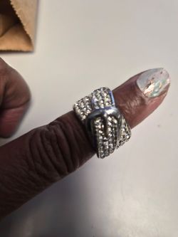 Rhinestone Buckle Ring
