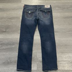 Vintage true religion Ricky relaxed straight men's blue wash jeans