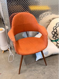 Mid-Century Modern Accent Chair | Burnt Orange Upholstered Chair