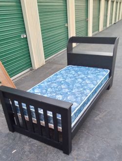 TWIN BED FRAME WITH BOARD AND MATTRESS