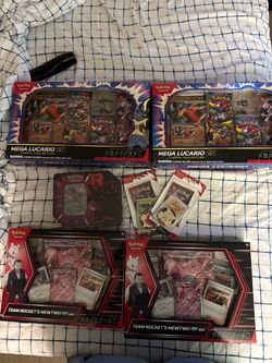 Pokémon TCG Box Set Lot – Mega Lucario & Team Rocket's Mewtwo