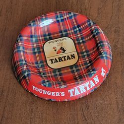 Vintage 1960s William Younger’s Tartan Ale Beer Bitter Stout Plaid Steel 
Ashtray. Pre-owned, good shape