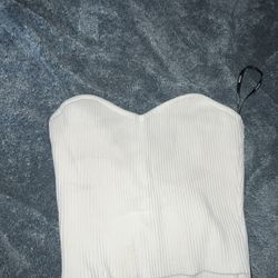Small Strapless White Crop top 