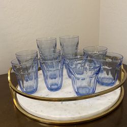Vintage Blue Glass Set 