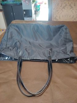 Saks Fifth Avenue women Tote Bag Black Nylon Dual Handle Extra large