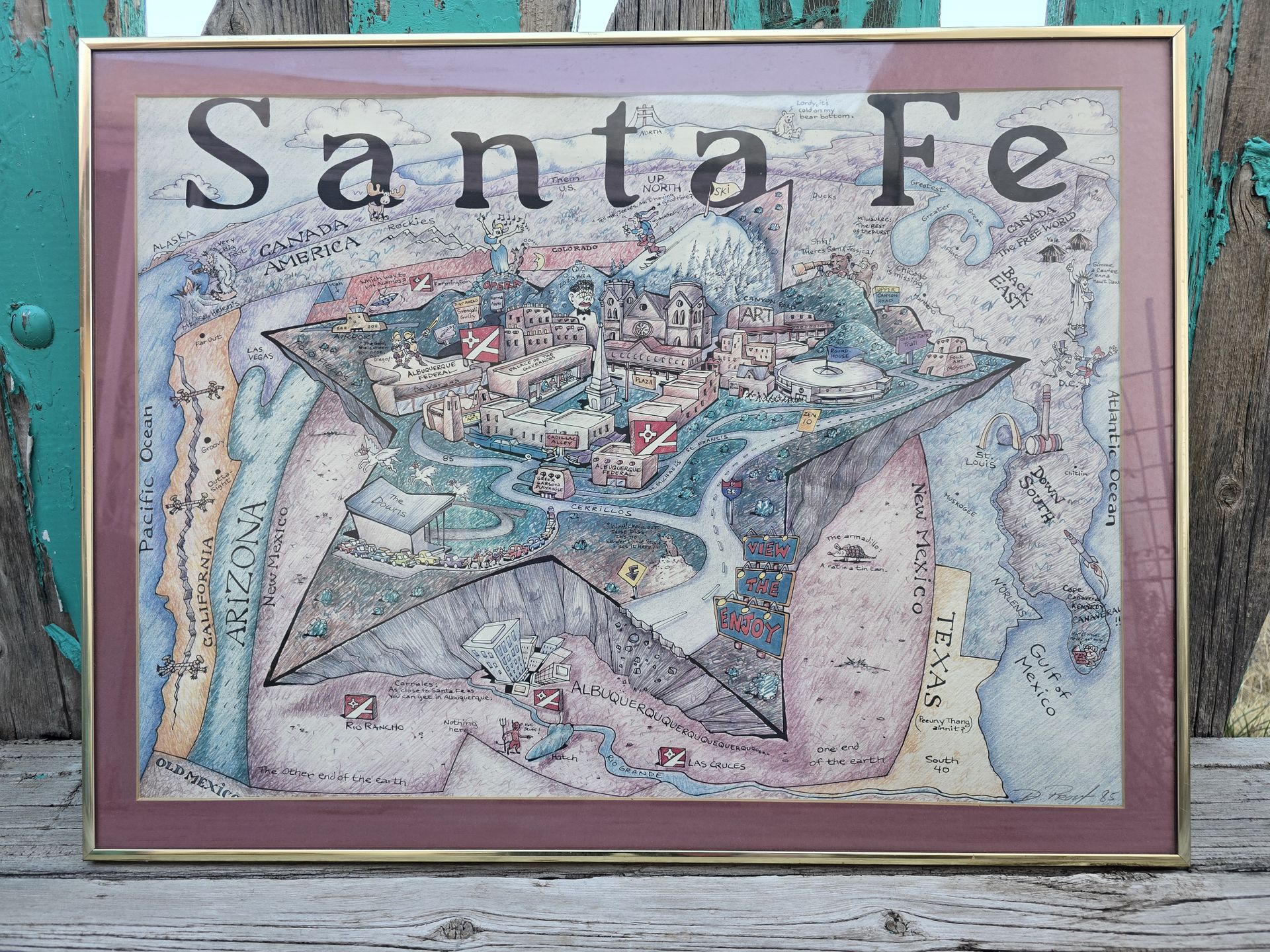 Vintage D. PROUT Santa Fe Artwork Print