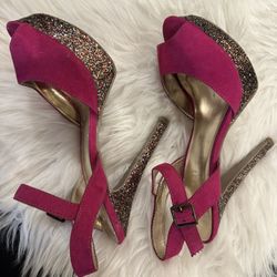 Pink With Sparkled Heels Size 8