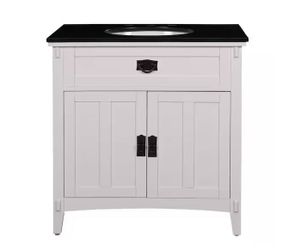 HDC Artisan 33" Single Sink Vanity with Black Marble Top - R