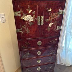 Vintage Chinese Asian Style Armory Rosewood Chest